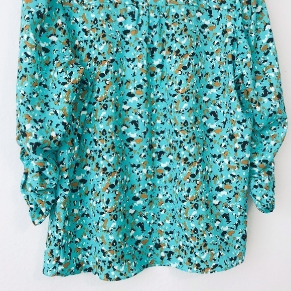 Joie Ruched Puff Sleeve Ditsy Floral Oversized Retro Top Blouse - Picture 9 of 12